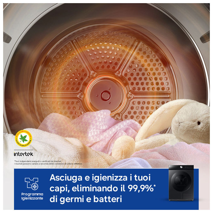 Samsung DV90DB8845GB Serie 8 Asciugatrice Pompa di Calore 9 Kg Classe A Wi-Fi AI Control QuickDrive (85x60x60 cm) colore Nero
