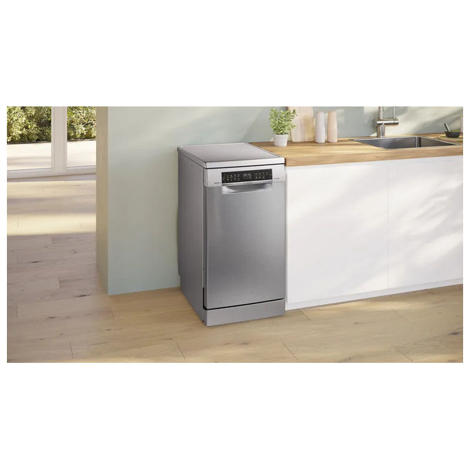 Bosch SPS6EMI21E Serie 6 Lavastoviglie Libera Installazione 10 coperti Classe B 44 dB Home Connect (84.5x45x60 cm) colore Acciaio Spazzolato