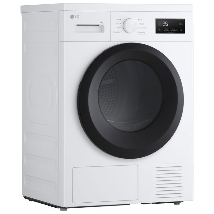 LG RNA1008NWK Asciugatrice Pompa di Calore 8 Kg Classe D 8 Programmi Sensore Asciugatura (85x60x60 cm) colore Bianco
