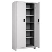 Prometal OS161K06175X Pratiko Armadio Metallico 2 Ante 4 Ripiani Regolabili con Serratura 60x40x180 cm colore Grigio