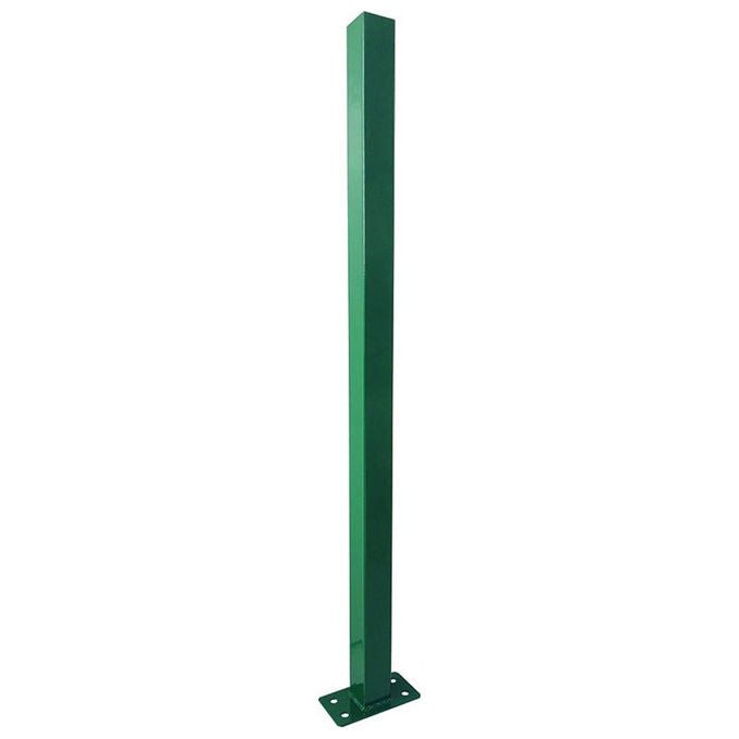 Vigor 68976 Paletto Quadro con Piastra per Recinzione Acciaio Zincato 50x50 mm H 180 cm colore Verde