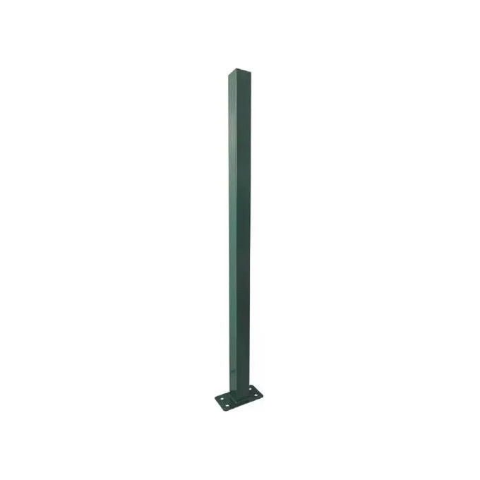 Vigor 68974 Paletto Quadro con Piastra Recinzione Acciaio 50x50 mm Altezza 150 cm Plastificato colore Verde RAL 6005