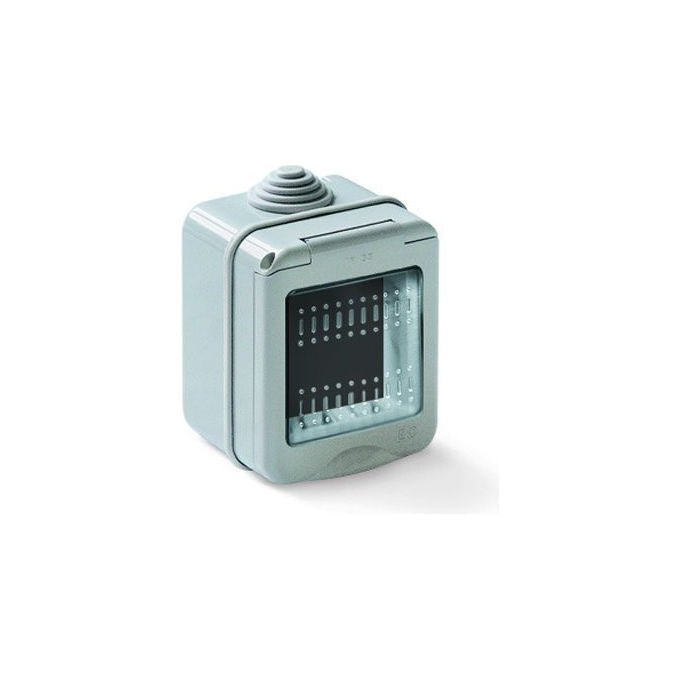 Elettrocanali 3511424 MyLife Contenitore da Esterno IP55 Interruttore 16 AX 2 Prese Bivalenti 10A 16A colore Grigio