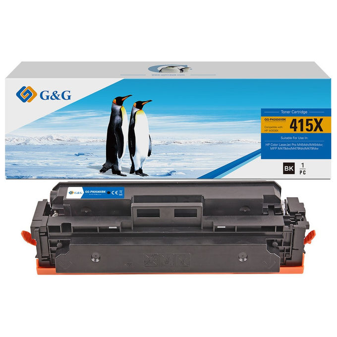 GandG NT-PH2030XBK Toner Compatibile HP 415X W2030X Alta Capacita' 7500 pagine colore Nero