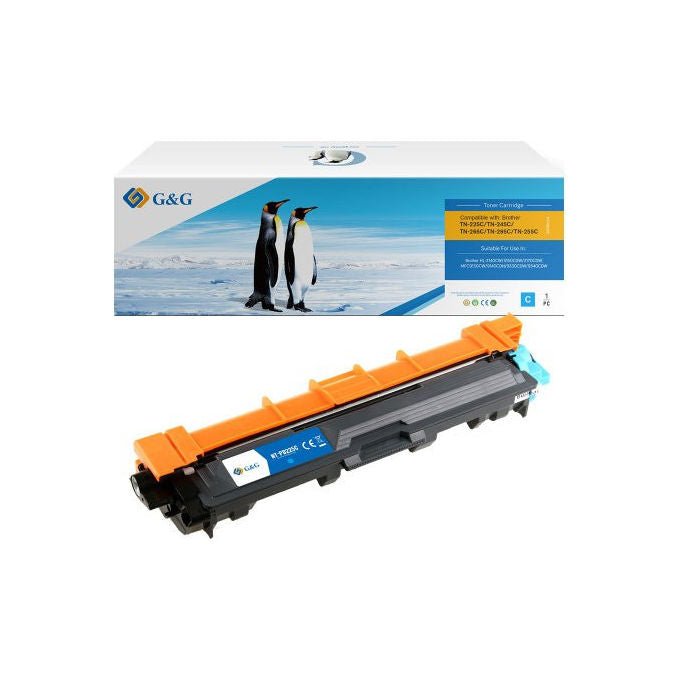 GandG NT-PB225CJJ-S1 Cartuccia Toner Compatibile Brother TN-241C TN-242C TN-245C TN-246C 2200 pagine colore Ciano