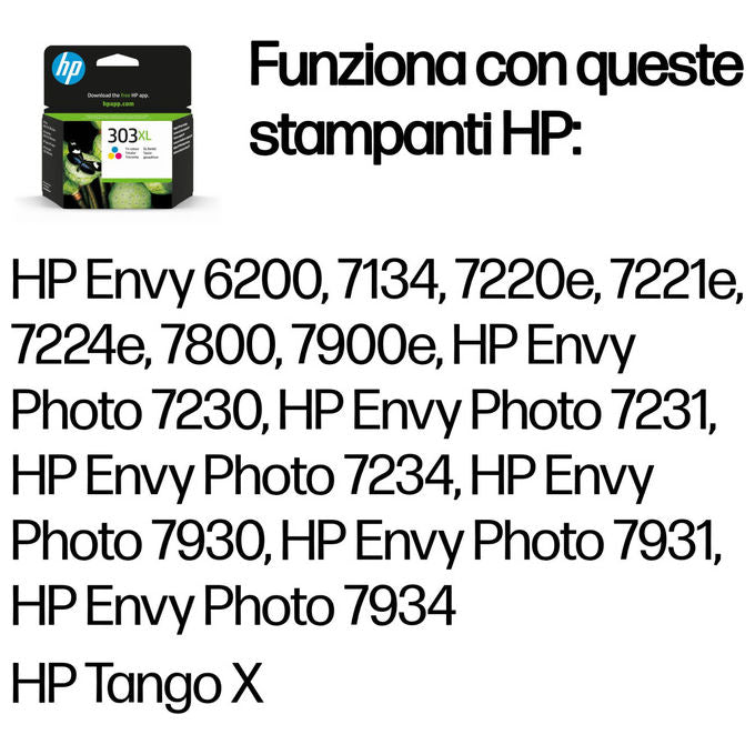HP T6N03AE 303XL Cartuccia Inchiostro Tricromia Originale Alta Capacita' 415 Pagine colore Ciano Magenta Giallo