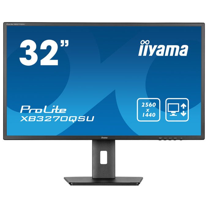 Iiyama XB3270QSU-B1 ProLite Monitor PC 31,5'' IPS QHD 2560x1440 100Hz 3ms AMD FreeSync Hub USB 3.2 Altoparlanti colore Nero
