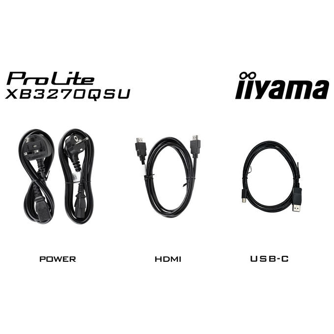 Iiyama XB3270QSU-B1 ProLite Monitor PC 31,5'' IPS QHD 2560x1440 100Hz 3ms AMD FreeSync Hub USB 3.2 Altoparlanti colore Nero