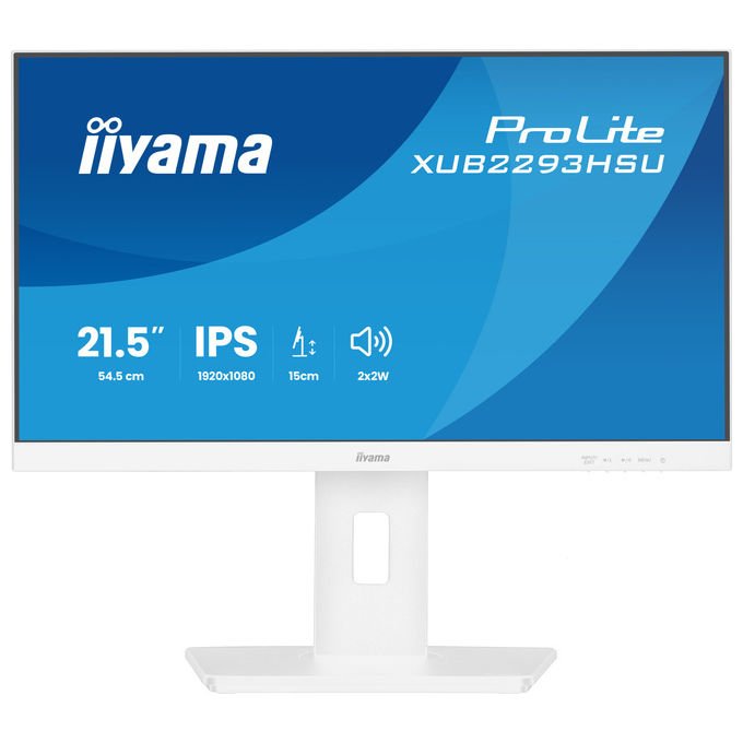 Iiyama XUB2293HSU-W7 ProLite Monitor PC 21.5'' Full HD IPS LED 100Hz 1ms Hub USB 2.0 Altoparlanti Supporto Regolabile colore Bianco