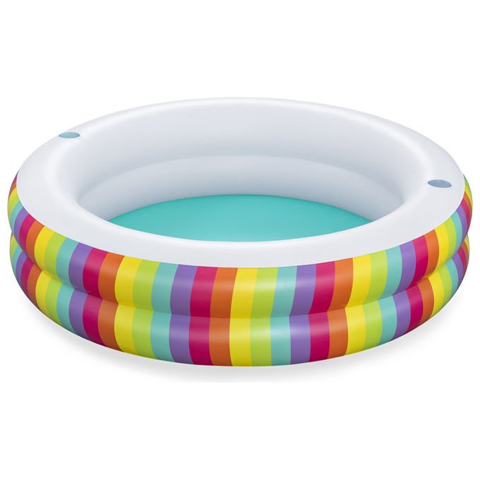 Bestway 54443 Rainbow Dreams Piscina Gonfiabile Rotonda 206x51 cm 632 L 2 Portabicchieri PVC colore Multicolore