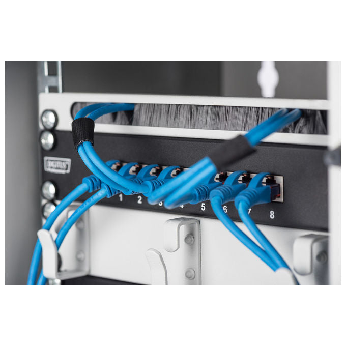 Digitus DN-10 ORG-1-2U Listello Passacavo 0.5U per Armadi Rack 10'' Lamiera Acciaio colore Grigio