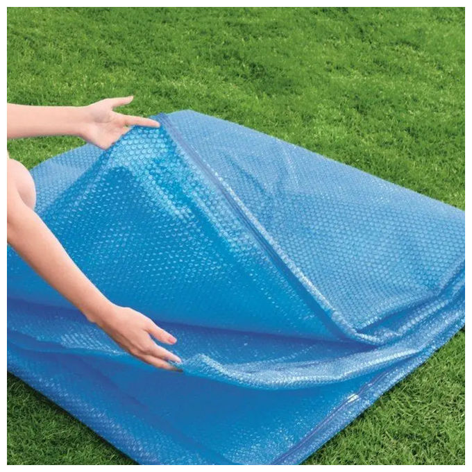 Intex 29028 Telo Termico Solare Copertura Piscina Rettangolare 378x186 cm Polietilene 160 micron colore Blu