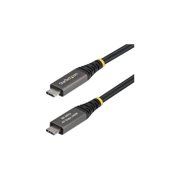 StarTech CC2M40GUSB4GEN3 Cavo USB4 Attivo USB-C 2m 40 Gbps 240W Power Delivery 8K 60Hz DisplayPort 2.1 Thunderbolt 4 colore Nero