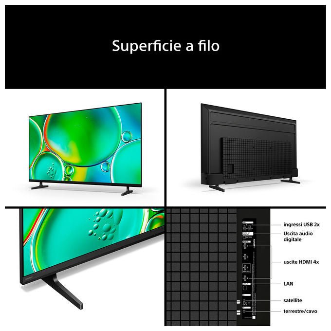 Sony K-55S25M2 BRAVIA 2 II Smart TV 55'' 4K Ultra HD LCD Direct-LED Google TV Dolby Atmos colore Nero