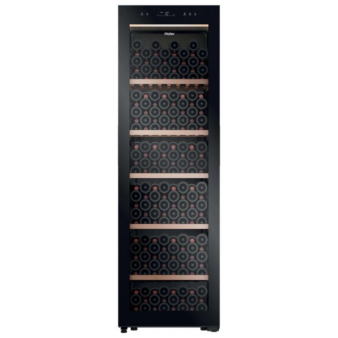 Haier HWS205GGEH1 Cantinetta Vino a Compressore 205 Bottiglie 372 L Classe G 37 dB Wi-Fi Ripiani Legno Protezione UV (192,5x59,7x59,4 cm) colore Nero