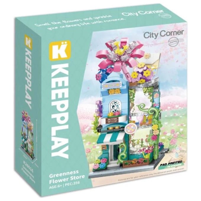Keeppley KP28016 City Corner Set Costruzioni Fioraio 356 pezzi compatibile Lego 6+