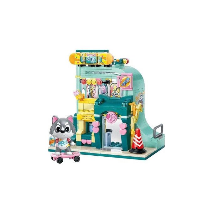 Keeppley KP28009 Lovely Street Set Costruzioni Husky Skate Shop 343 pezzi eta' 6+