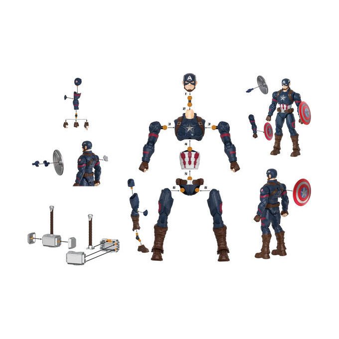 Blokees BLK81115 Marvel Infinity Saga Champion Class Model Kit Capitan America 94 pezzi Snap Fit colore Multicolore