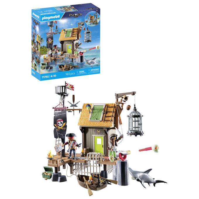 Playmobil 71792 Pirates Approdo dei Pirati Playset Avventura 165 pezzi 2 Pirati 1 Squalo Martello 4-10 anni colore Multicolore