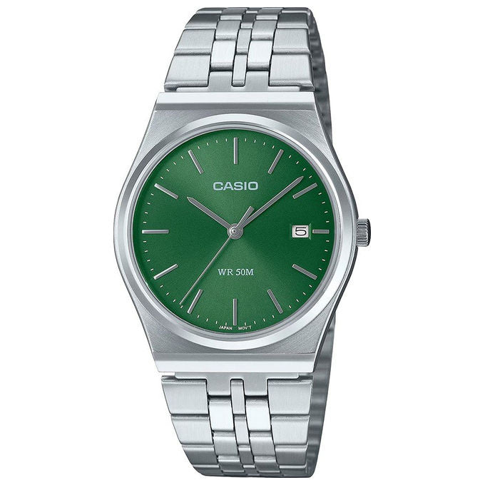 Casio MTP-B145D-3AVEF Vintage Orologio Uomo Analogico al Quarzo Cassa 35 mm Acciaio Inossidabile Impermeabile 5 Bar colore Verde