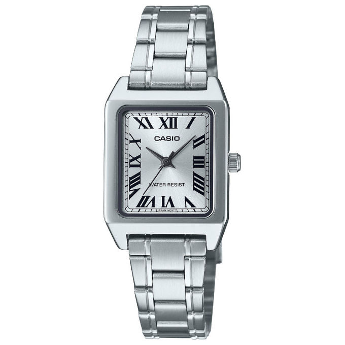 Casio LTP-B150D-7BEF Collection Orologio da Donna Analogico Quarzo Cassa Rettangolare Acciaio Inox Cinturino Acciaio Fibbia Deployante colore Argento