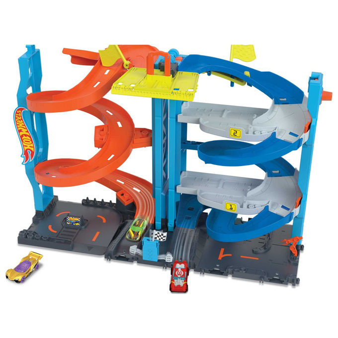 Hot Wheels HKX43 City Torre Trasformabile Playset Pista 2 in 1 con Macchinina eta' 3+ colore Multicolore