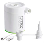 Intex 66637 QuickFill USB200R Pompa Elettrica Ricaricabile Gonfia e Sgonfia 200 L-min 2 Ugelli colore Bianco