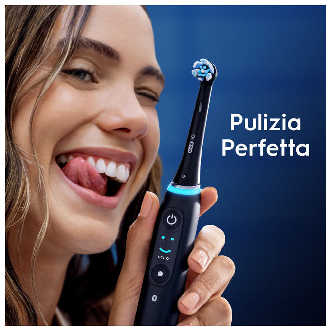 Oral-B 80782595 iO Series Radiant White Testine di Ricambio Setole Angolate 3 pz colore Nero