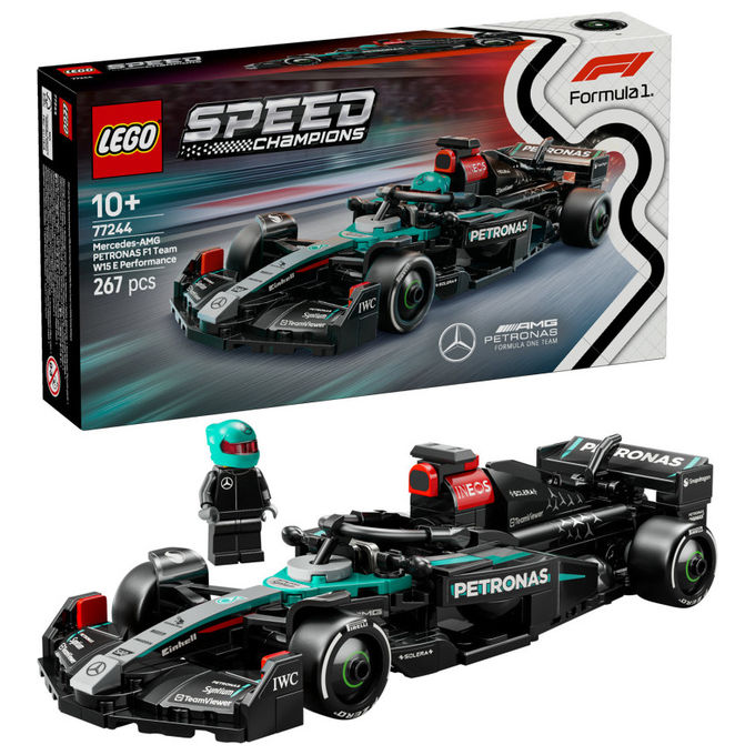 Lego 77244 Speed Champions Set di Costruzioni Auto da Corsa Mercedes-AMG PETRONAS F1 W15 267 Pezzi 1 Minifigure 10+