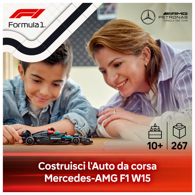 Lego 77244 Speed Champions Set di Costruzioni Auto da Corsa Mercedes-AMG PETRONAS F1 W15 267 Pezzi 1 Minifigure 10+