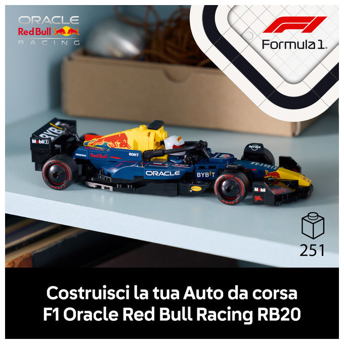 Lego 77243 Speed Champions Auto da Corsa F1 Oracle Red Bull Racing RB20 Set da Costruzione 251 Pezzi con Minifigure Pilota
