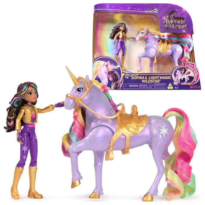 Unicorn Academy 6067325 Sophia e Light Magic Wildstar Set Bambola 11,5 cm e Unicorno 13 cm con Luci Arcobaleno 4+ Anni