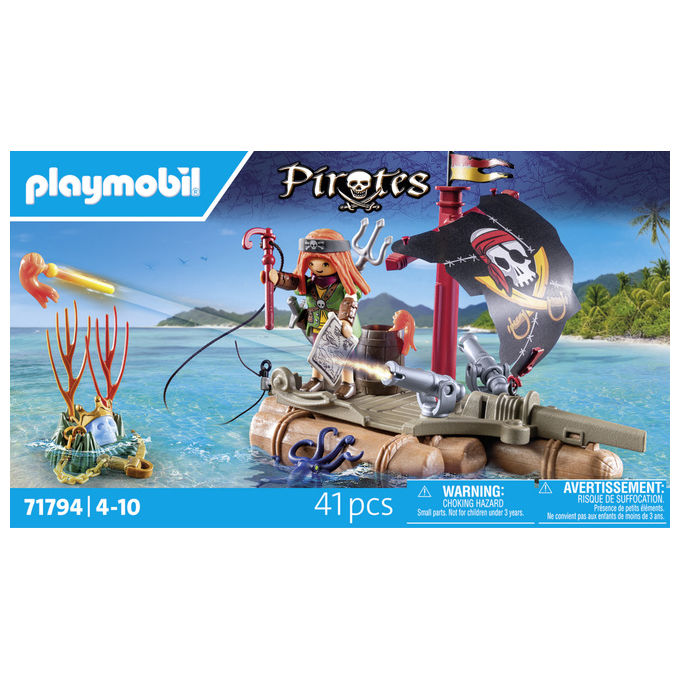 Playmobil 71794 Pirates Zattera dei Pirati con Personaggio e Accessori 41 Pezzi eta' 4 anni colore Multicolore