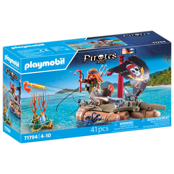 Playmobil 71794 Pirates Zattera dei Pirati con Personaggio e Accessori 41 Pezzi eta' 4 anni colore Multicolore