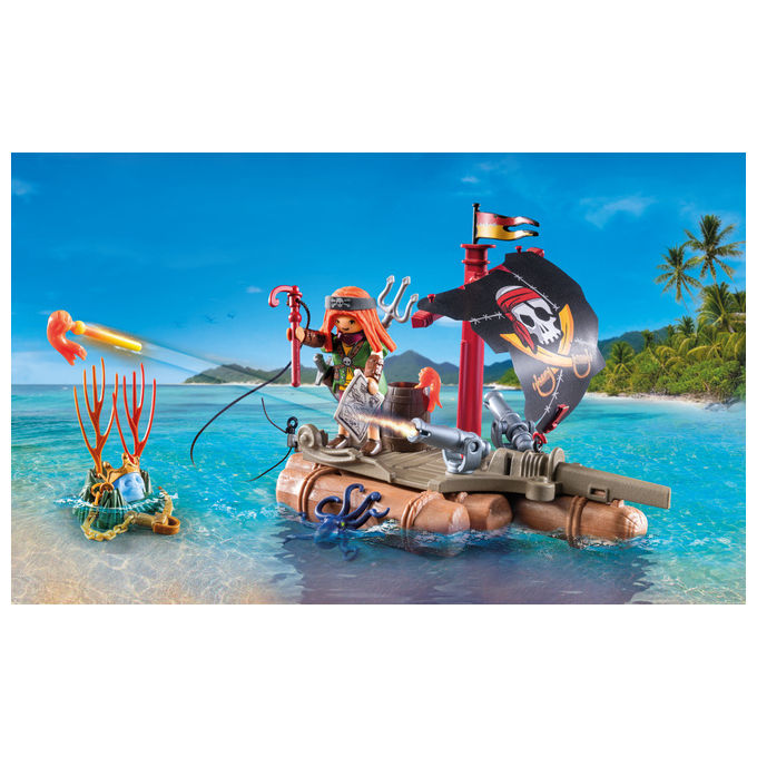Playmobil 71794 Pirates Zattera dei Pirati con Personaggio e Accessori 41 Pezzi eta' 4 anni colore Multicolore