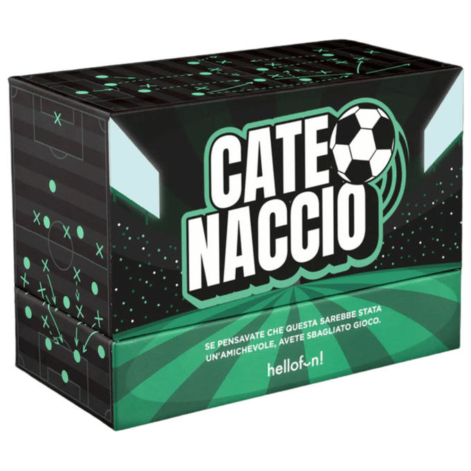 Hellofun 8435498603389 Catenaccio Gioco di Carte sul Calcio 280 Carte Quiz Sfide Calcistiche 4 Giocatori 14+