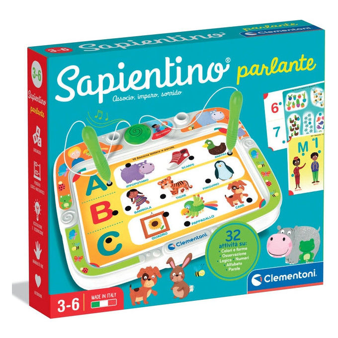 Clementoni 16472 Sapientino Parlante Gioco Educativo con Penne Interattive 3-6 Anni 16 Schede 32 Attivita' colore Multicolore