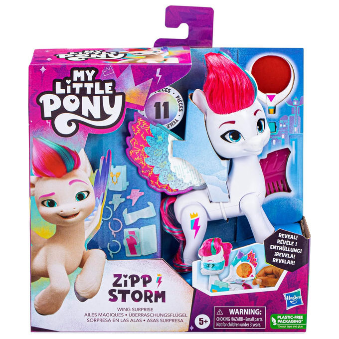 MY LITTLE PONY F6446 Wing Surprise Zipp Storm Bambola 14 cm Ali Battenti 10 Accessori colore Bianco