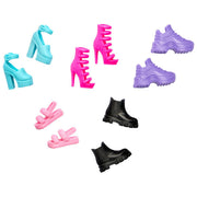 Barbie HWV71 Scarpe Fashion per Bambola Set 5 Paia Accessori Bambola Moda colore Multicolore