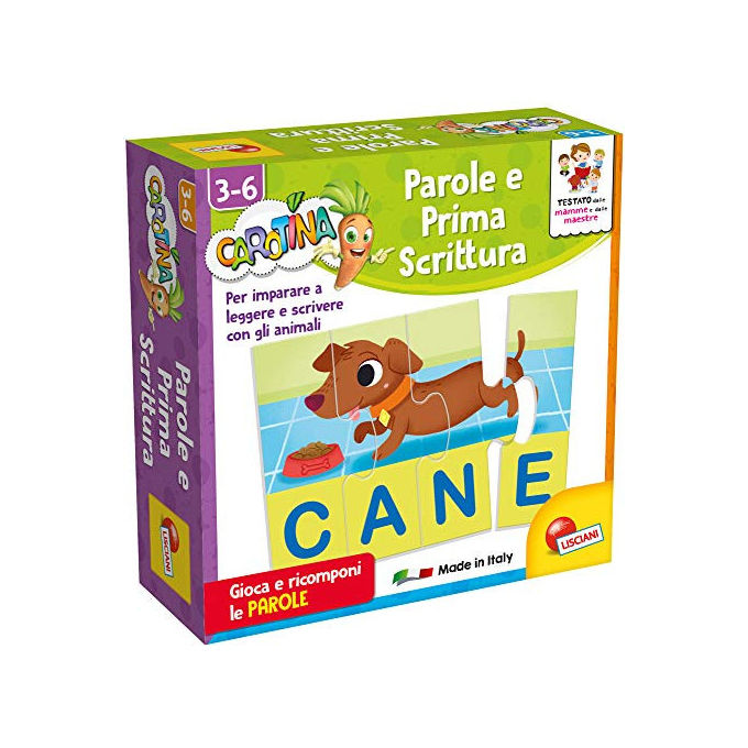 Lisciani 87518 Carotina Quadrotte Parole e Prima Scrittura Gioco Educativo Prescolare 3-6 anni colore Multicolore
