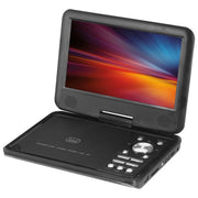 Trevi PDX1409 S2 Lettore DVD Portatile 9'' Schermo Rotante USB SD Batteria Ricaricabile Tripla Alimentazione colore Nero