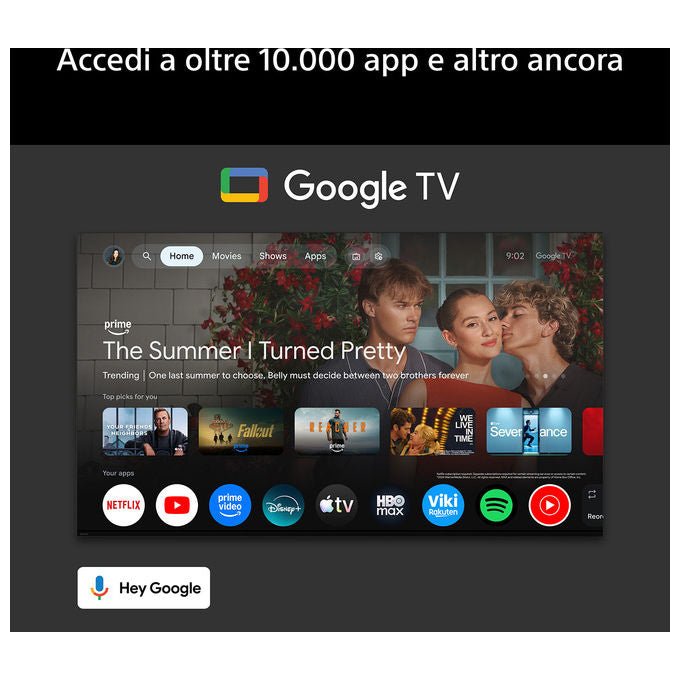 Sony K-75S25M2 BRAVIA 2 II TV 75'' 4K Ultra HD LCD Direct LED Google TV Dolby Atmos colore Nero