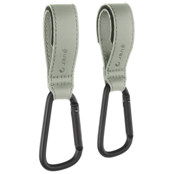 Jane 010334 U78 Ganci Universali per Passeggino Set 2 Pezzi Cinghie Regolabili Antiscivolo Moschettone Metallo fino a 5 Kg colore Verde