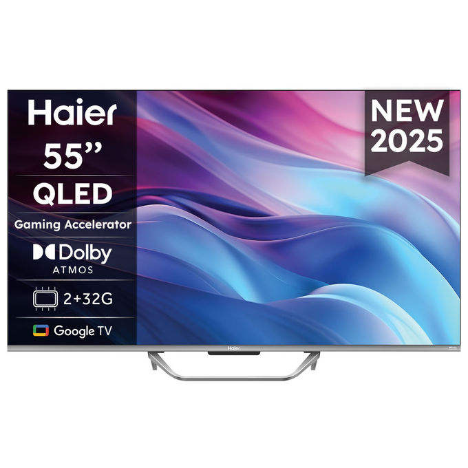 Haier H55Q80FUX Q80 Smart TV QLED 55'' 4K Ultra HD Google TV Dolby Atmos Vision HDR10 Wi-Fi colore Nero