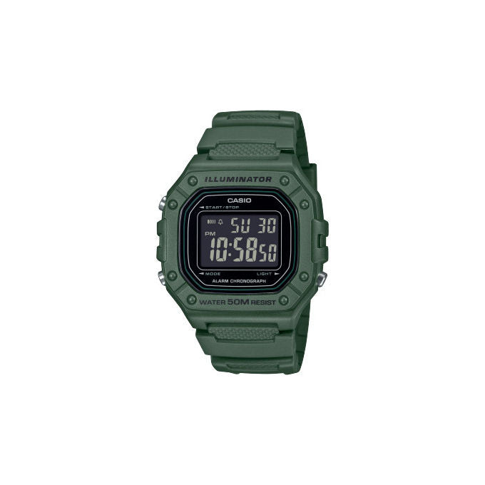 Casio W-218H-3BVEF Collection Illuminator Orologio Digitale Sportivo Unisex Quarzo Cronografo Allarme 50m colore Verde