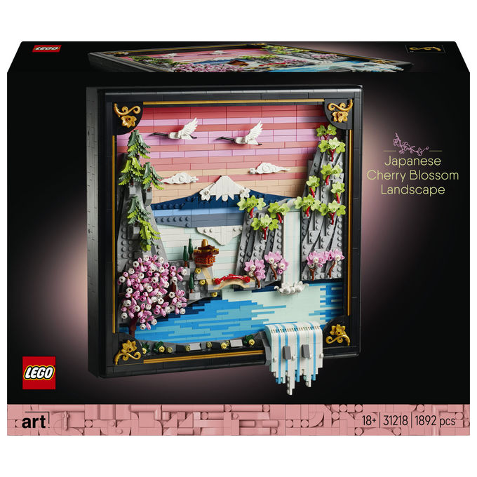 Lego 31218 Art Paesaggio Giapponese con Ciliegi Fioriti Set da Costruzione 1892 pezzi Wall Art 3D colore Multicolore
