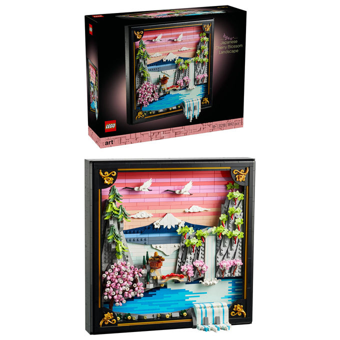 Lego 31218 Art Paesaggio Giapponese con Ciliegi Fioriti Set da Costruzione 1892 pezzi Wall Art 3D colore Multicolore