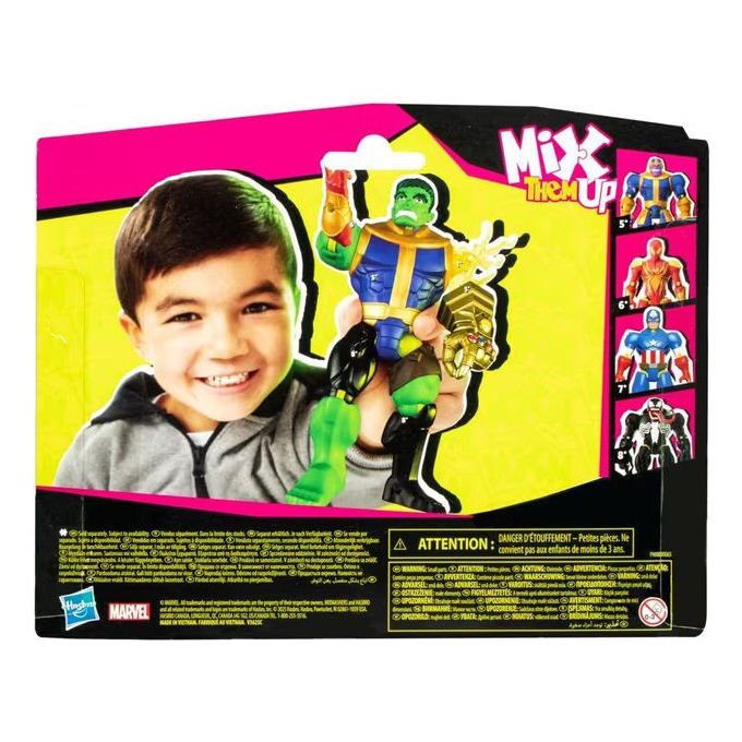 Hasbro F92705X0 Marvel MixMashers Action Figure Deluxe Hulk 12 cm 16 punti connessione 5 accessori colore Multicolore
