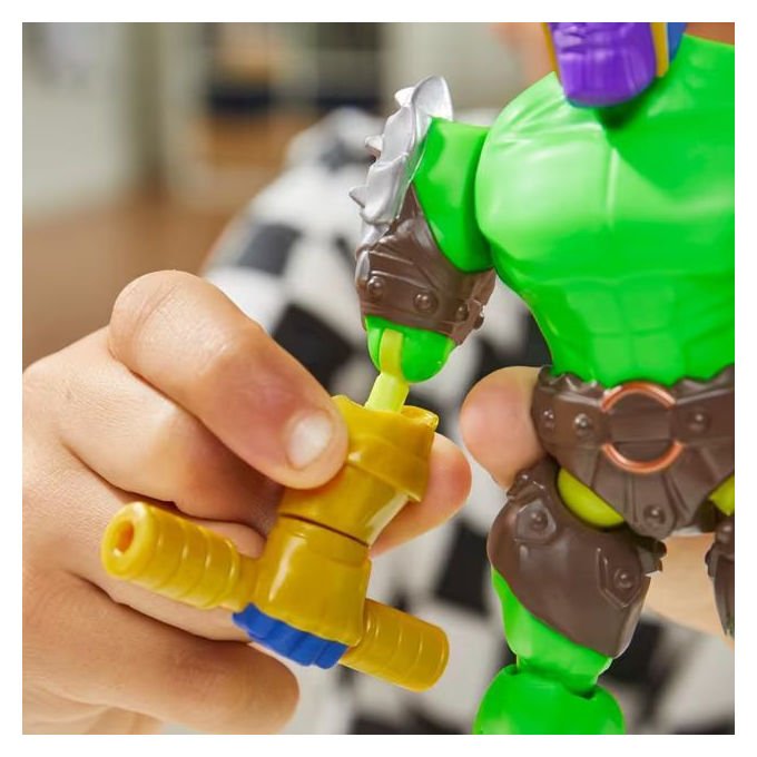 Hasbro F92705X0 Marvel MixMashers Action Figure Deluxe Hulk 12 cm 16 punti connessione 5 accessori colore Multicolore
