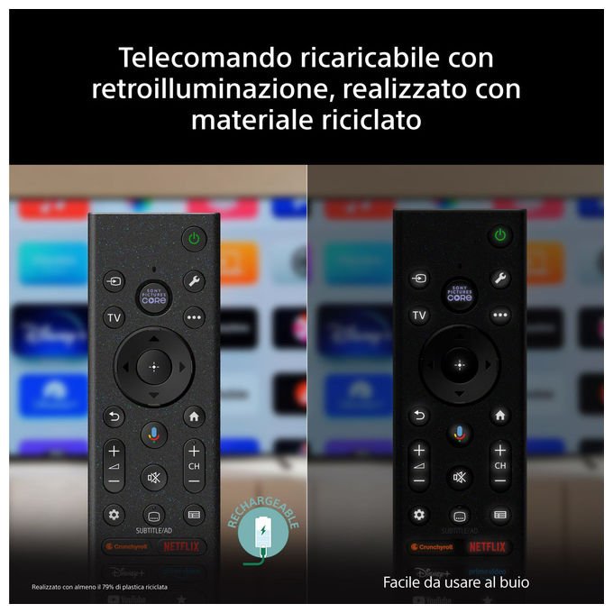 Sony K-55XR75M2 BRAVIA 7 II Smart TV 55'' 4K Ultra HD LED RGB Google TV Dolby Vision Atmos Wi-Fi 6E colore Nero